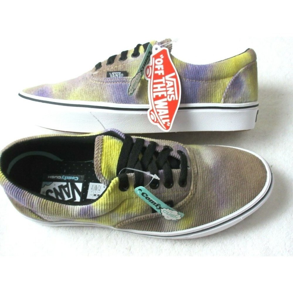 Vans Women's Comfycush Era Blotched Purple Tie Dye Corduroy Shoes Sizes NWT